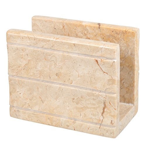 Creative Home Natural Champagne Marble Napkin Holder Stand Tissue Paper Dispenser Dining Table Kitchen Countertop Organizer, Panda Collection, 5.8 x 3 x 4.5 H Inch - Image 1