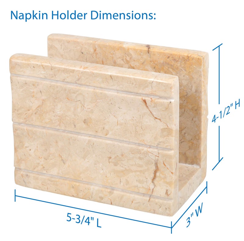 Creative Home Natural Champagne Marble Napkin Holder Stand Tissue Paper Dispenser Dining Table Kitchen Countertop Organizer, Panda Collection, 5.8 x 3 x 4.5 H Inch - Image 3
