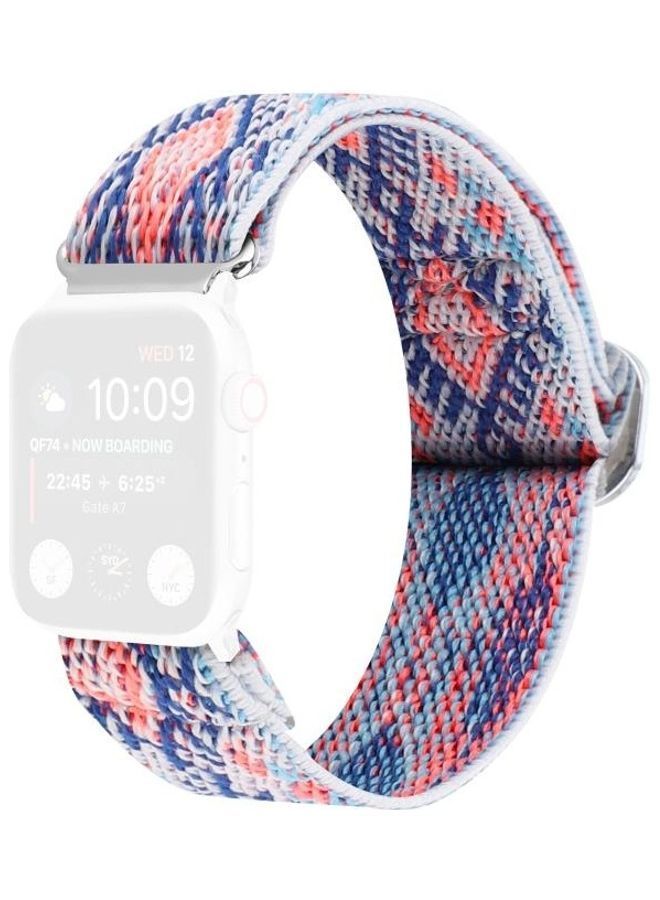 NIBEMINENT Metal Japanese Buckle Elastic Nylon Replacement Watchbands For Apple Watch Series 7/6/SE/5/4/3/2/1 41/40/38mm Multicolour - Image 1