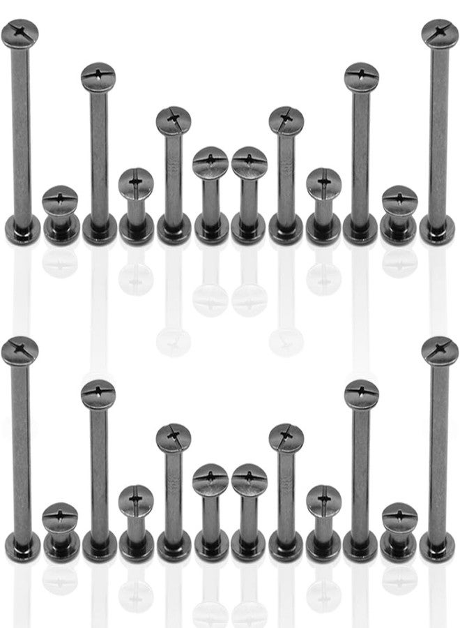 Ruidee 140 Pcs/70 Set Chicago Screws M5 Stainless Steel Binding Screw Post Leather Screws Metal Nail Rivet Chicago Button for Albums Belt Bookbinding (ZD-C/Gunmetal) - Image 1