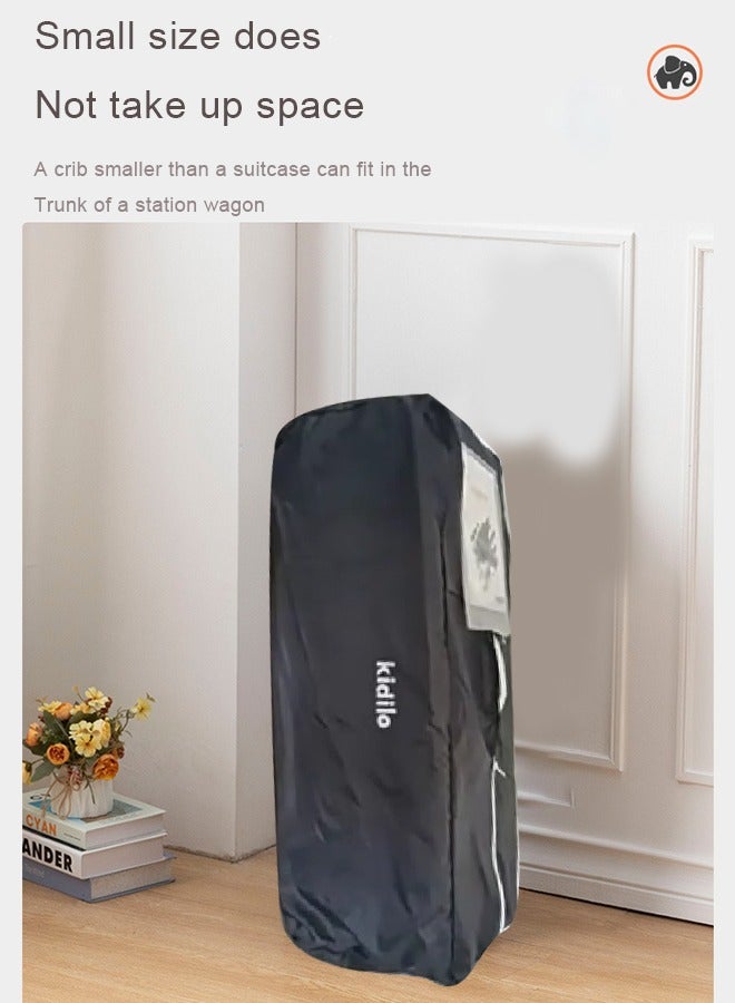 كيديليو سرير أطفال عريض 4 في 1 بجانب السرير مع مبدل حفاضات، سرير طويل بجوار السرير مع مرتبة وملاءة وموسيقى وغطاء تعتيم، بني - Image 3