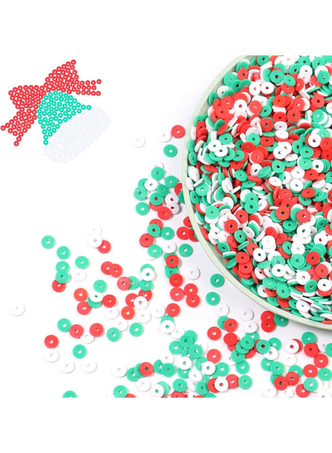 Features 1)Great DIY accessories for you to create your own style. 2)You can learn how to make beaded jewelry or many other DIY crafts yourself,such as bracelets,necklaces or earrings. 3)They will give your DIY crafts the ultimate touch of beauty, elegance and quality. 4)Make DIY gift on Christmas,Valentines Day,Mothers Day,Anniversary Day or Birthday. 5)Offer multi colors,meet your different need. Specification Material: Polymer clay Shape: Flat round Colors: Mix red/white/green Fit for: DIY Jewelry Making Size: About 6mm in diameter, 1mm thick, hole 2mm age include 2000 Pieces Polymer Clay Beads. - Image 1