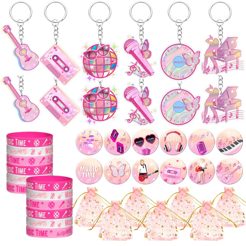 ZXSWEET 48 PCS Music Party Favors Pink Girl Birthday Party Supplies and Guitar Party Favors for Music Birthday Party Decorations Supplies - Image 2