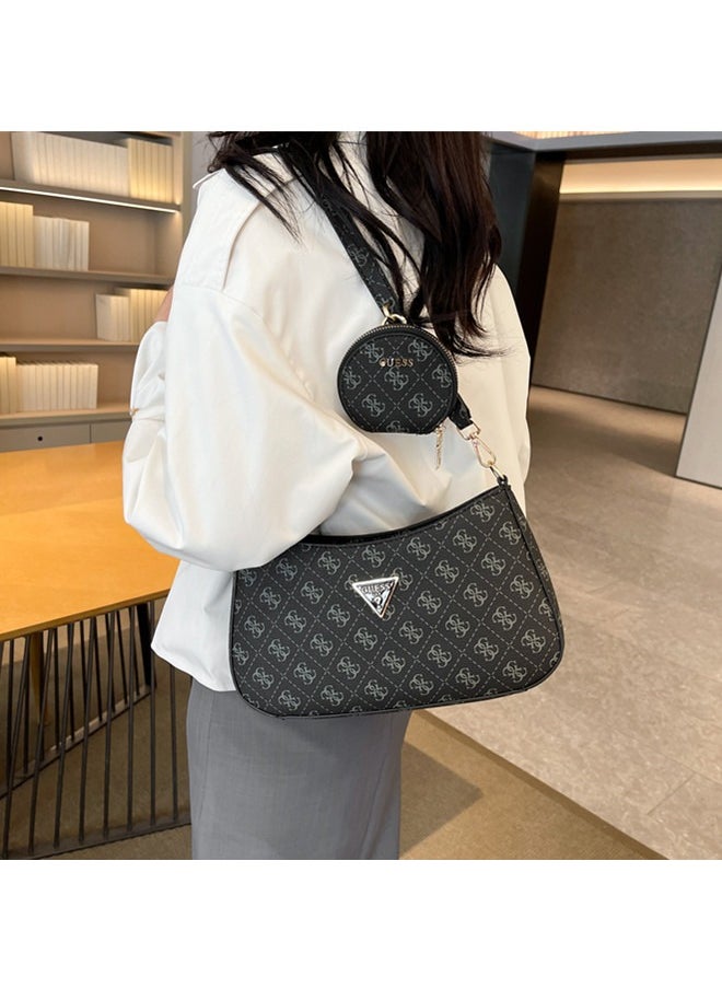 Guess Jeans fashion printed triangle logo women's zipper shoulder bag handbag 28cm*16cm*5cm  - Image 2