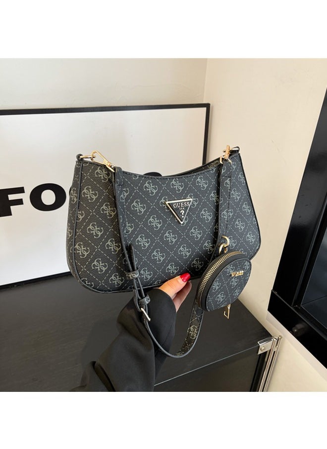 Guess Jeans fashion printed triangle logo women's zipper shoulder bag handbag 28cm*16cm*5cm  - Image 3