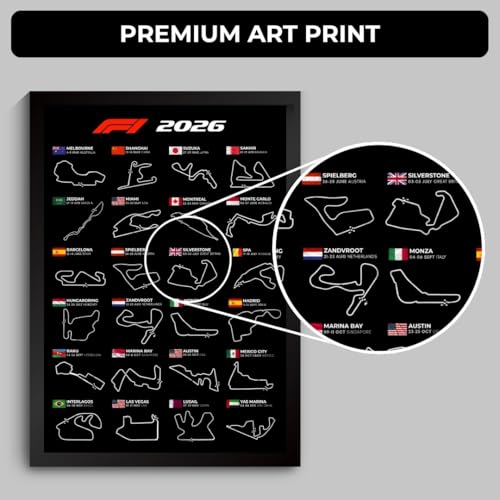 Funk You Store F1 Poster | Formula 1 Race Frame | F1 Race Calendar 2026 Poster for Wall | F1 Tracks Wall Decor | Monza, Monaco, Suzuka, Silverstone Track Room Decor Framed | Formula 1 Room Decor (F_166) - Image 4