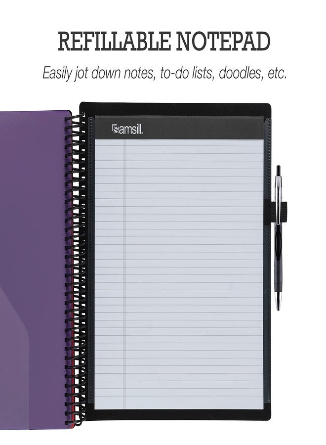 Samsill 2 Pack Deluxe 24 Pocket Spiral Project Folder Organizer with 12 Dividers, Zipper Pouch, Customizable Front Cover, Erasable Write On Tabs in Fashion Colors, Plastic Folders with Pockets - Image 5