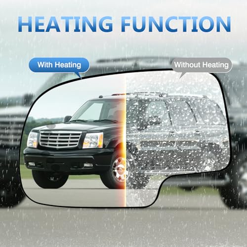 TOP-MAX Driver Side Mirror Glass Replacement for 2003-2006 Chevy Silverado GMC Sierra Tahoe Yukon Suburban Avalanche Cadillac Escalade, Heated Exterior Left Mirror with Turn Signal - Image 3