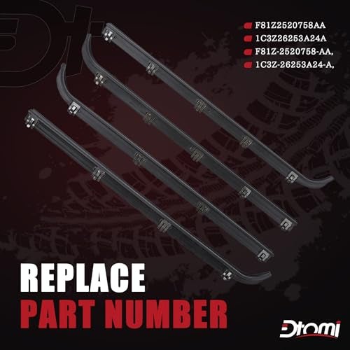 Dtomi Front Inner Outer Window Molding Sweep Felt Trim Seal Weatherstrip Kit Compatible with Ford Vehicle F150 F250 F350 Bronco 19871997 Replace E7TZ1521452A E7TZ1521453A F2TZ1521456A F2TZ1521457A 4PCS - Image 3