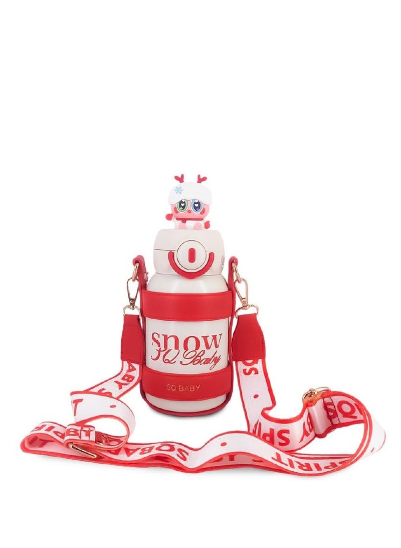 550ML Cute Kids Bottle Stainless Steel Vacuum Insulated Bottle Set (3 Heads+Wallet+Shoulder Srap+Littile Toy) - Image 1