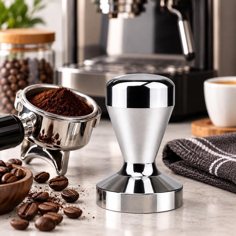 Generic Professional Espresso Tamper 51mm, Stainless Steel Manual Coffee Grounds Press for Compatible Portafilter Basket, Barista Tamping Tool for Espresso Machine, Home Coffee Station, Café and Restaurant - Image 2