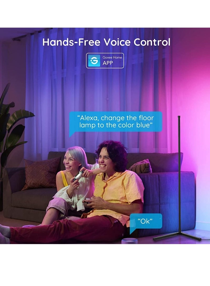 Smart led RGB Corner Floor Lamp with Remote Control Color Change LED Minimalist Nordic Style UK Plug Lamp Perfect for Living Rooms & Bedrooms - Image 4