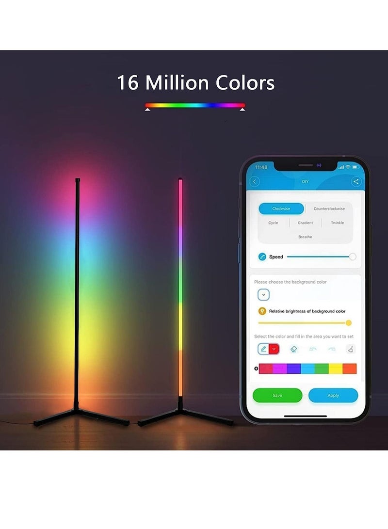 Smart led RGB Corner Floor Lamp with Remote Control Color Change LED Minimalist Nordic Style UK Plug Lamp Perfect for Living Rooms & Bedrooms - Image 5