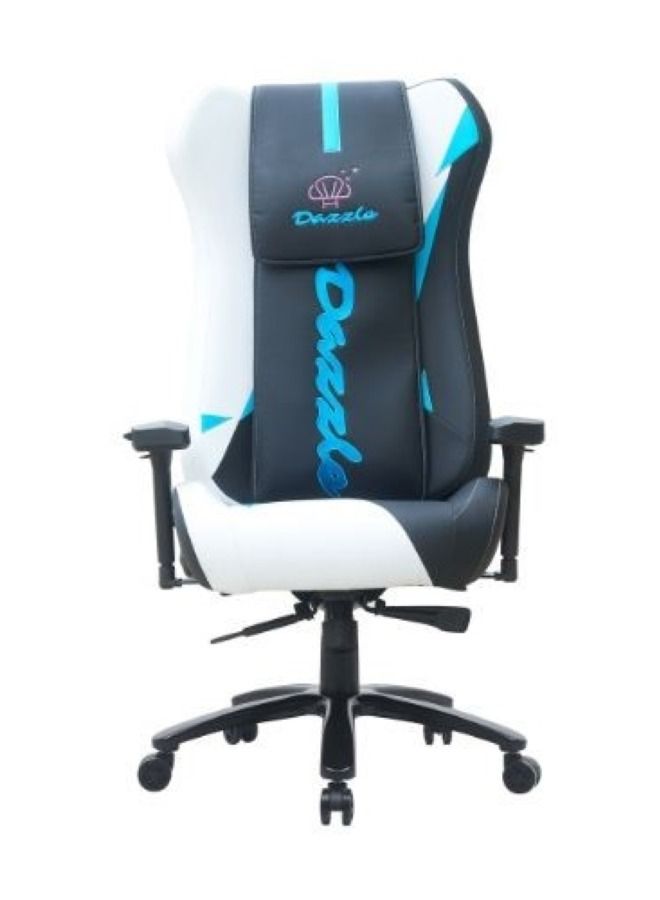 Generic Dazzle - Gaming Chair - Blue/White; Molded foam inside back and seat, steel structure and PU leather, new 3D adjustable armrest, 350mm metal base, multi function mechanism with rocking function  - Image 1