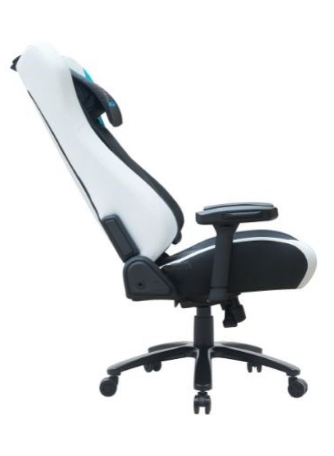 Generic Dazzle - Gaming Chair - Blue/White; Molded foam inside back and seat, steel structure and PU leather, new 3D adjustable armrest, 350mm metal base, multi function mechanism with rocking function  - Image 2