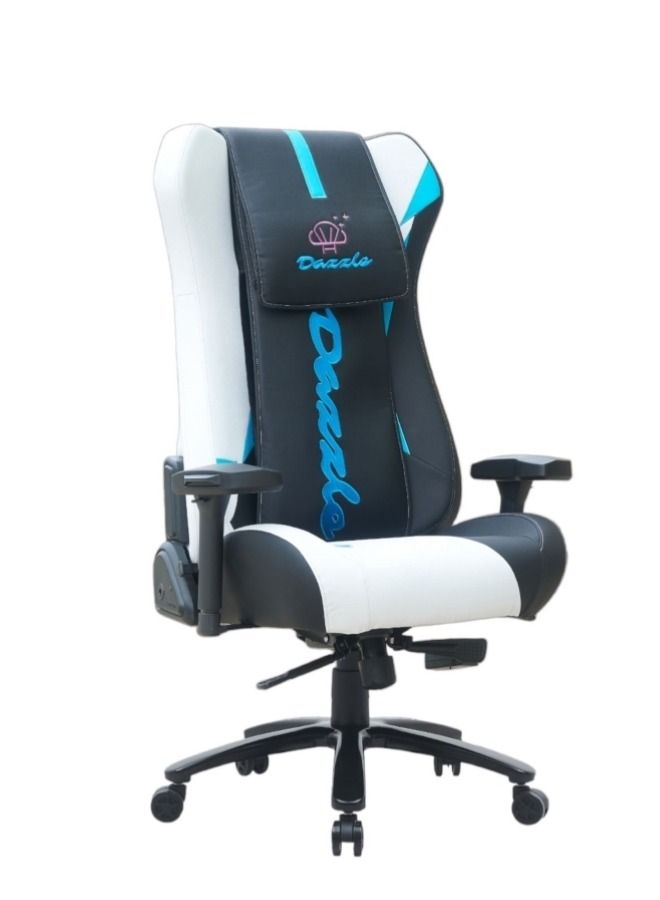 Generic Dazzle - Gaming Chair - Blue/White; Molded foam inside back and seat, steel structure and PU leather, new 3D adjustable armrest, 350mm metal base, multi function mechanism with rocking function  - Image 4