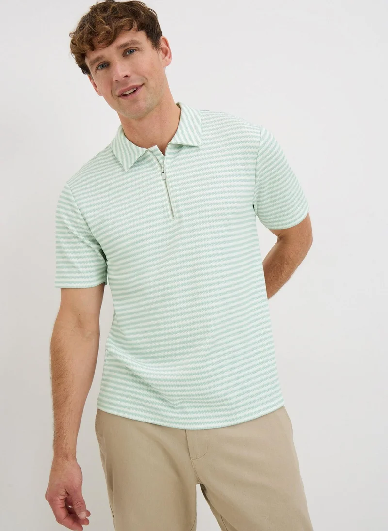 ماتلان Green Stripe Polo Shirt