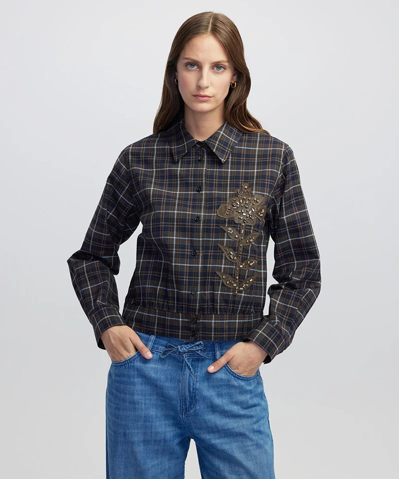 Ipekyol Embellished Floral Applique Shirt