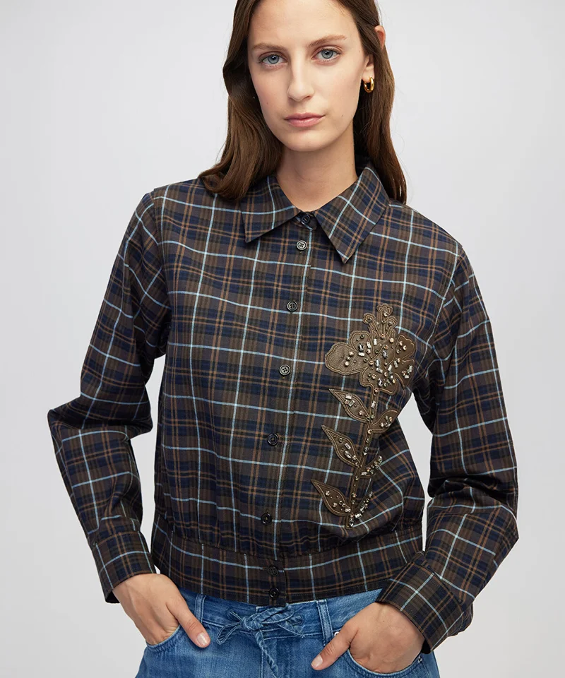 Ipekyol Embellished Floral Applique Shirt