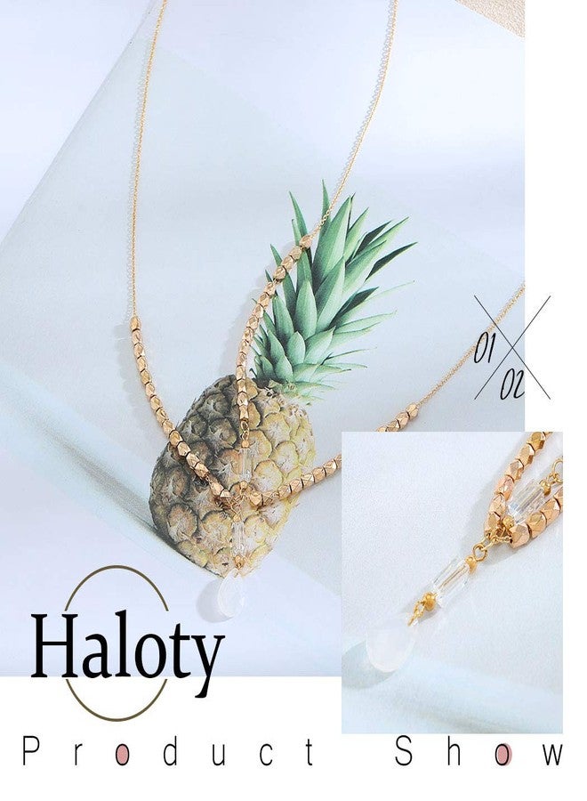Haloty Boho Wedding Head Chain Egyptian Headchain Crystal Pendant Headpiece Teardrop Beaded Bridal Hair Chain Rhinestone Hair Jewelry for Women(Gold) - Image 3