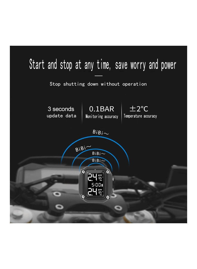 NIBEMINENT Motorcycle Real-time Tire Pressure Monitoring System Digital Time Display - Image 4