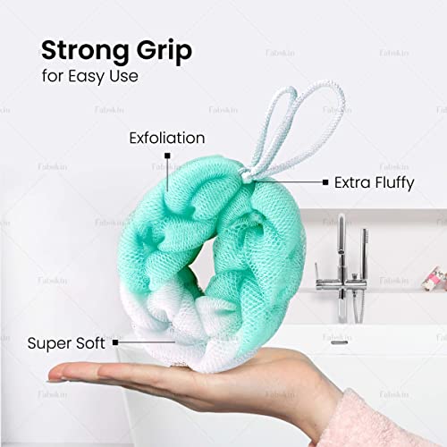 Fabskin Luxury Back Scrubber Loofah Belt for Bathing For Men and Women - Strechable 9 Knots Bath Sponge (AQUA GREEN) - Image 5