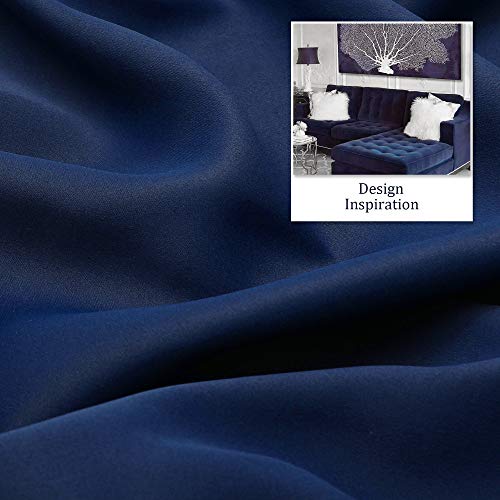 DUALIFE Navy Blue Blackout Curtains 45 Inch Length for Bedroom Thermal Insulated Blue Solid Window Drapes with Grommet Curtains Panels for Living Room Boys Kids Room 38x45 Inches Long - Image 4