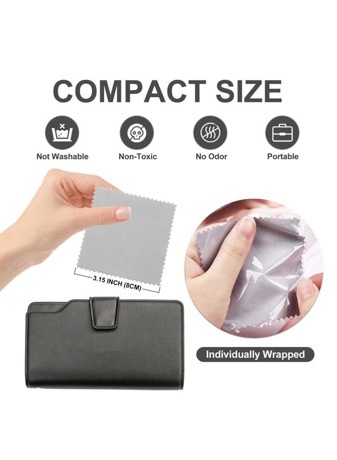 SEVENWELL 50pcs Jewelry Cleaning Cloth Gray Polishing Cloth for Sterling Silver Gold Platinum Small Silver Polish 8x8cm - Image 2
