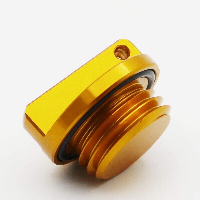 ESUBOSHI CNC Aluminum Oil Filler Cap Plug for Yamaha Motorcycles (Golden Yellow) - Image 1