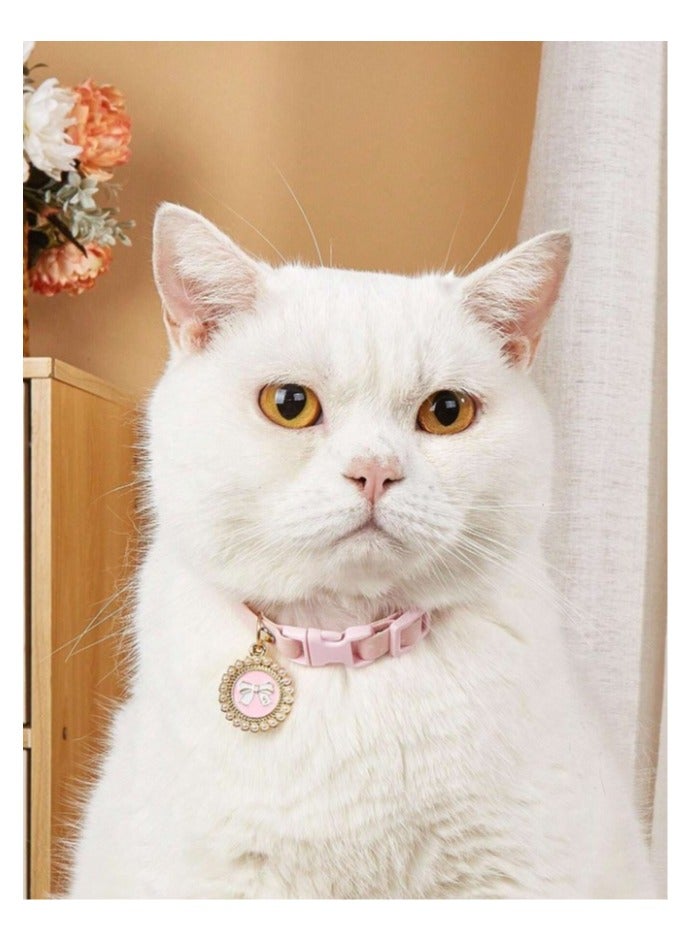Cute cat collar with pendant. Adjustable size anti-choke, suitable for cats and other small pets - Image 1