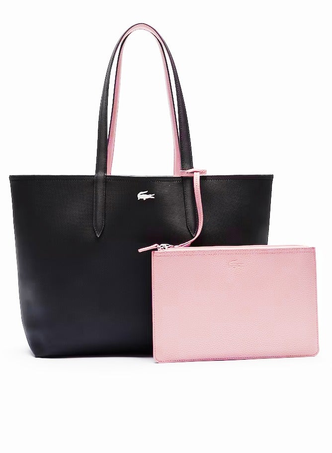 Lacoste Women's Double sided Two tone Large Capacity Handbag, Fashionable and Versatile, Black/Pink - Image 1