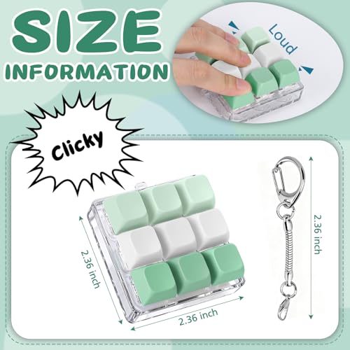 Axlksia Keyboard Fidget Toy Fidget Clicker Keyboard Fidget Keychain Button Fidget Gifts for Adults to Relieve Stress and Pass Time Style AA - Image 5