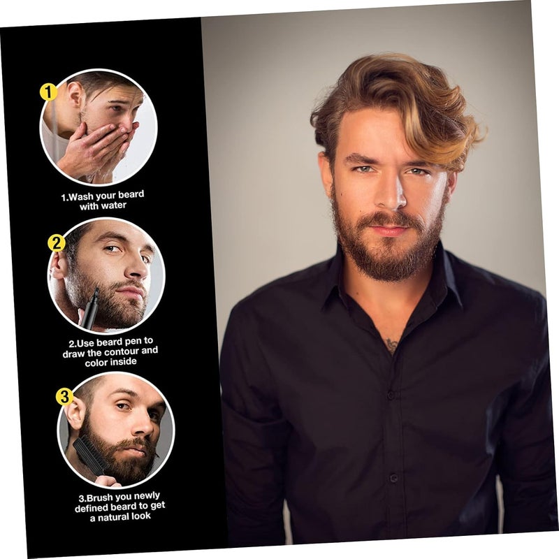 Ergonomic Beard Filler Pen Mustache Pencil Beard Care Styling Tool Men Beauty - Image 3