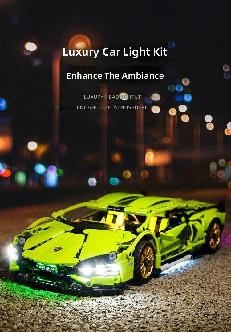 Lamborghini Remote Control Sports Car Building Blocks - High-Difficulty Puzzle Toy for Boys Aged 8-12 - Image 2
