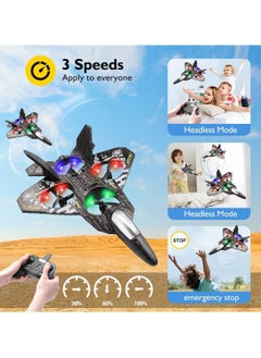 ZAMZIN Foam Drone RC Airplane for Kids & Beginners – Remote Control Fighter Jet with LED Lights, Auto Hovering, 360° Flip, 2.4GHz RC Plane, USB Rechargeable Quadcopter, Stunt Jet Toy Gift for Boys & Adults  - Image 4