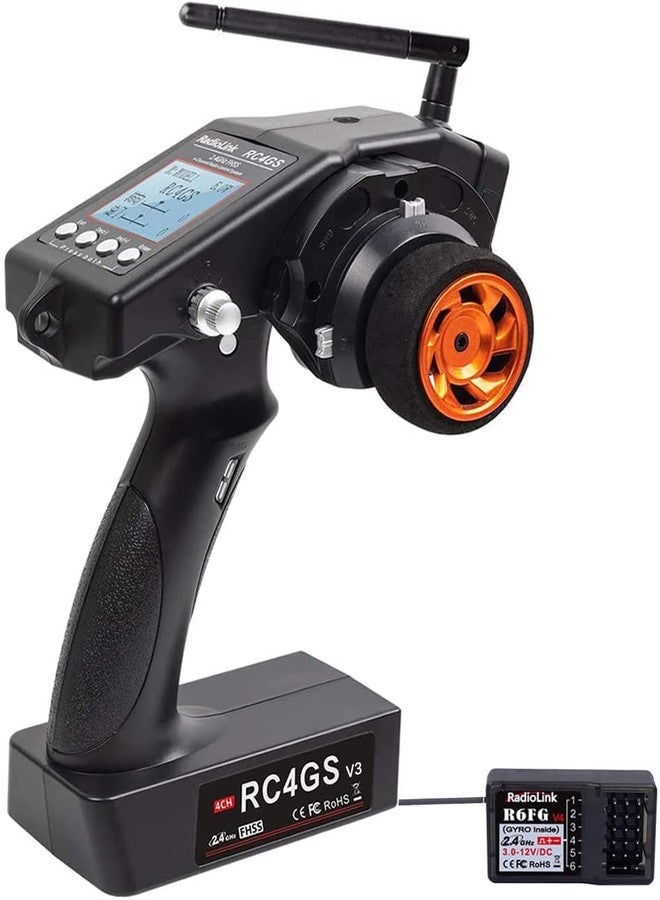 RadioLink RC4GS V3 2.4G 4CH RC Transmitter and Receiver R6FG Gyro Inside Pistol Grip Remote Controller for RC Car Boat Tank Buggy - Image 2