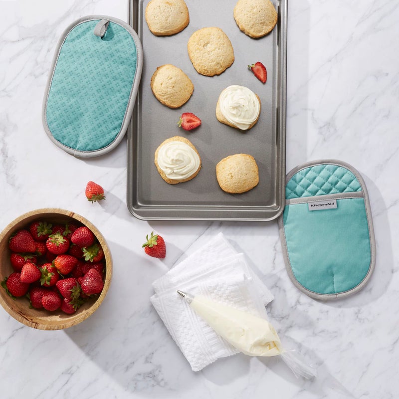 KitchenAid Asteroid Pot Holder 2-Pack Set, Aqua, 6.5"x10" - Image 2