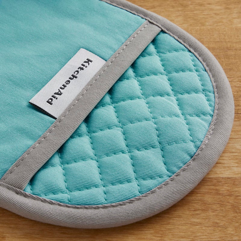 KitchenAid Asteroid Pot Holder 2-Pack Set, Aqua, 6.5"x10" - Image 4