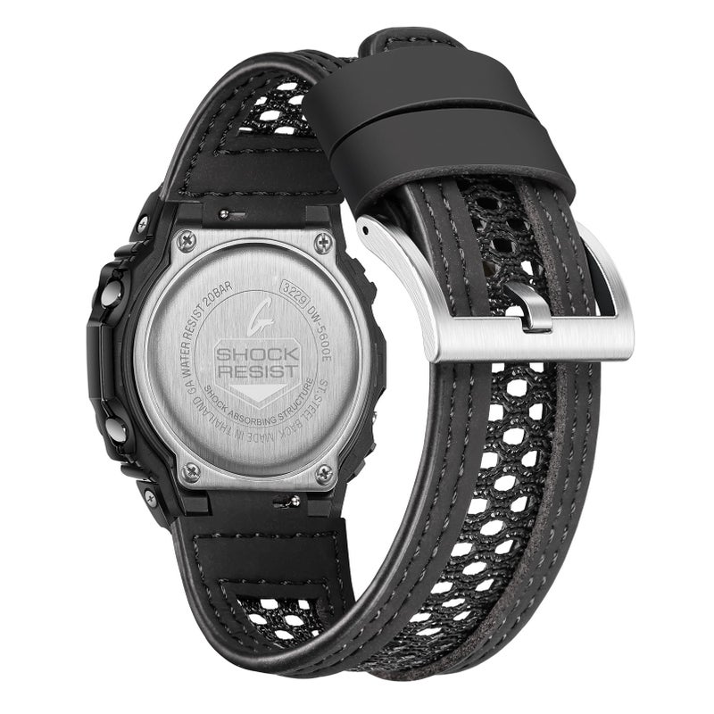 DAVILANE 16mm Watch Strap Replacement for Casio GA100100C11012013514015020020130031040070071073580021002110Perforated mesh design for breathable comfort - Image 2