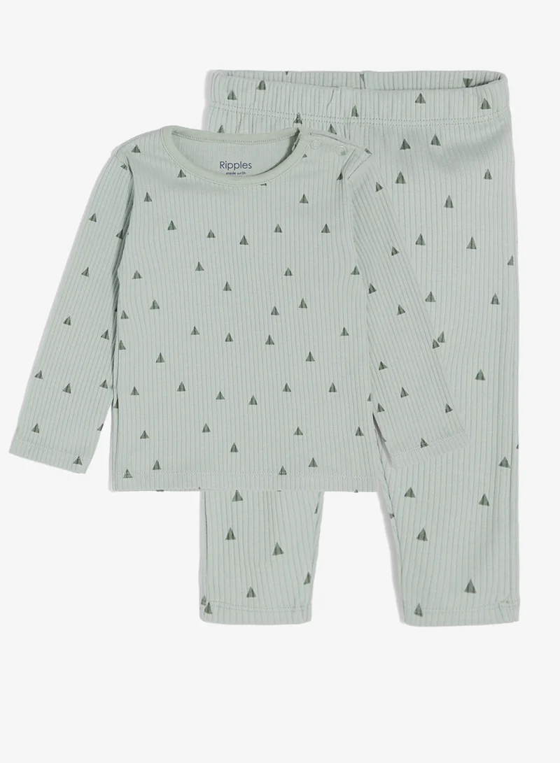 ريبلز مع نمشي طقم بيجامة للأولاد بأكمام طويلة