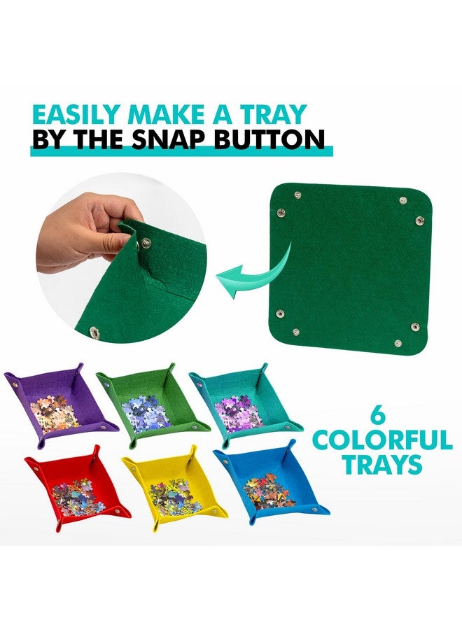 Becko US 2000 Piece Foldable Puzzle Board with 6 Colorful Trays & TPU Cover, Portable & Lightweight Puzzle Table, Felt Mat with Auxiliary Lines for Puzzles Storage, for 2000 1500 1000 Piece Puzzles - Image 5