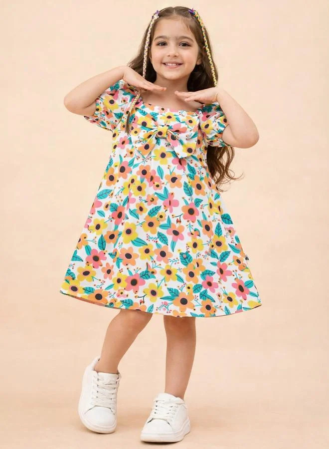 Stylo Bug Girls Floral A-Line Knee-Length Casual Dress