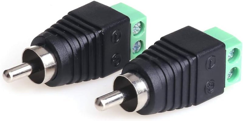 MOBOREST RCA Cable Audio Adapter, Phono Male to AV Screw Terminal Audio Speaker Wire Connector (Solder Free RCA Male-4pack) - Image 3