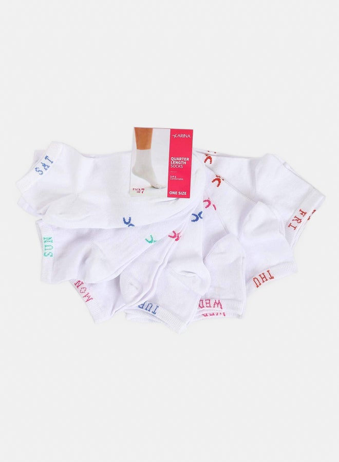 Carina Solid Ankle Length Socks - 7 Pairs - Image 1