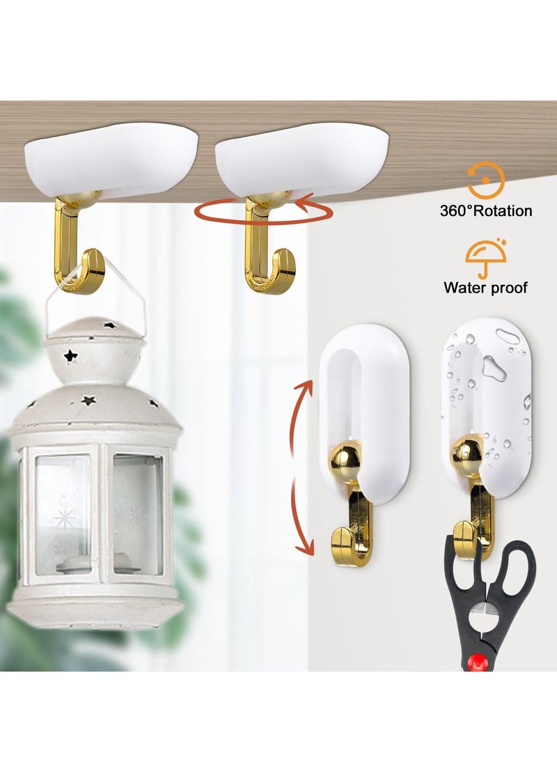 Swivel Wall Hooks, 360 Degrees Rotation Swivel Adhesive Wall Hooks,   Non-Perforated Self-Adhesive Hooks, for Towel Hat Keys Purse Bag Bathroom Kitchen Storage Organization 8PCS - Image 4