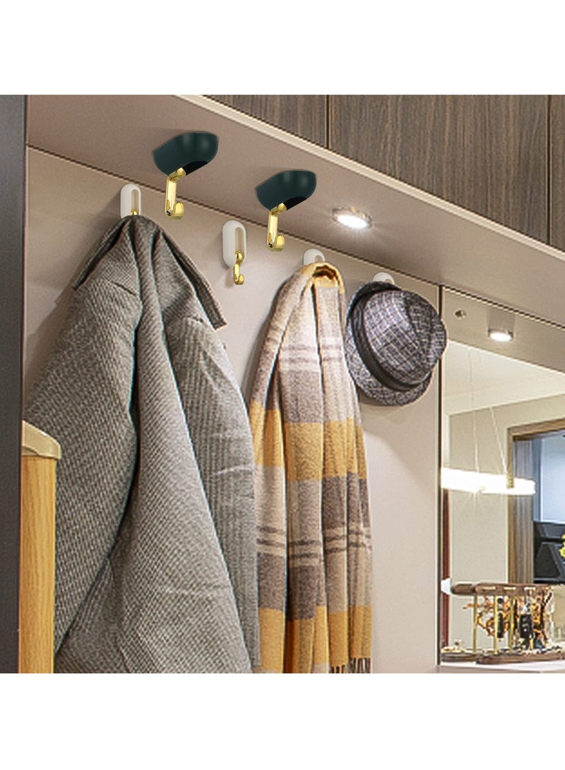 Swivel Wall Hooks, 360 Degrees Rotation Swivel Adhesive Wall Hooks,   Non-Perforated Self-Adhesive Hooks, for Towel Hat Keys Purse Bag Bathroom Kitchen Storage Organization 8PCS - Image 5