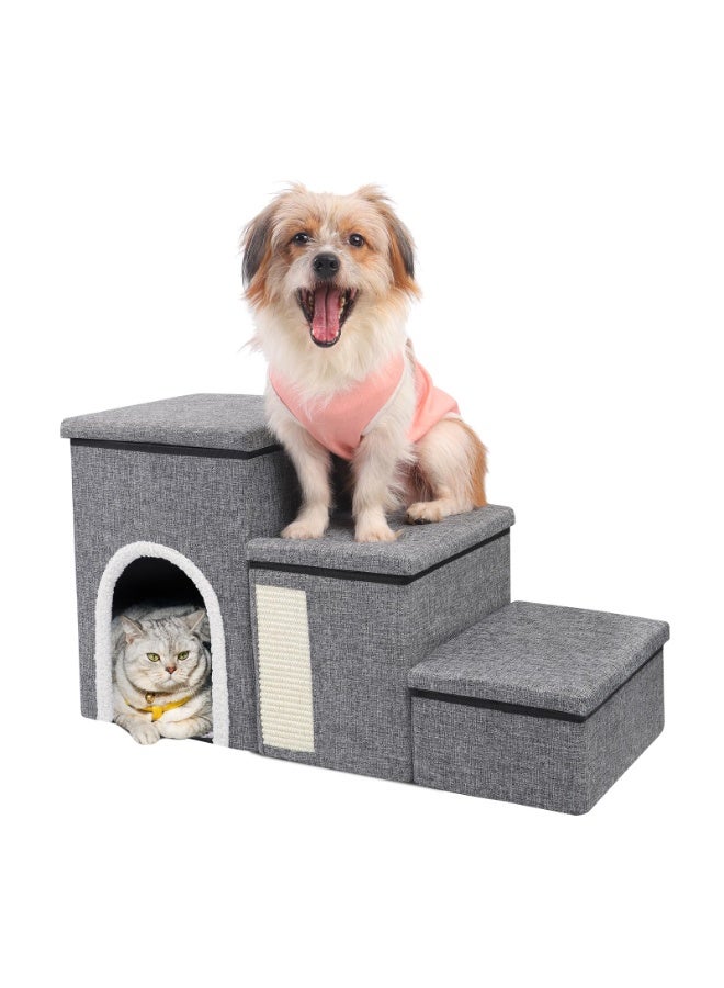 Generic Dog Stairs for High Beds，Foldable Pet Stairs for Small, Medium or Large Dogs，3 in 1 Pet Staircase with Storage， Storage for Beds or Sofas, Cat and Dog pet stairs, Up to 180 lbs  - Image 1