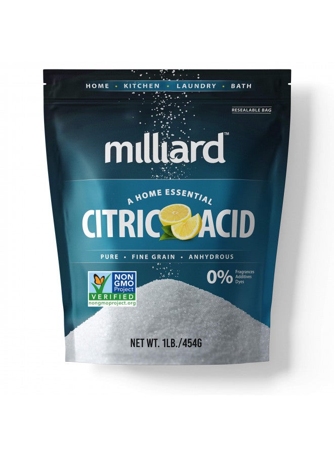 Milliard Citric Acid 1 Pound - 100% Pure Food Grade Non-GMO Project Verified (1 Pound) - Image 1