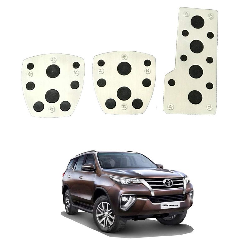 Oshotto مجموعة أغطية دواسات السيارة الرياضية Oshotto 3 قطع غير قابلة للانزلاق CS-08 متوافقة مع تويوتا فورتشنر القديمة (أسود) - Image 1