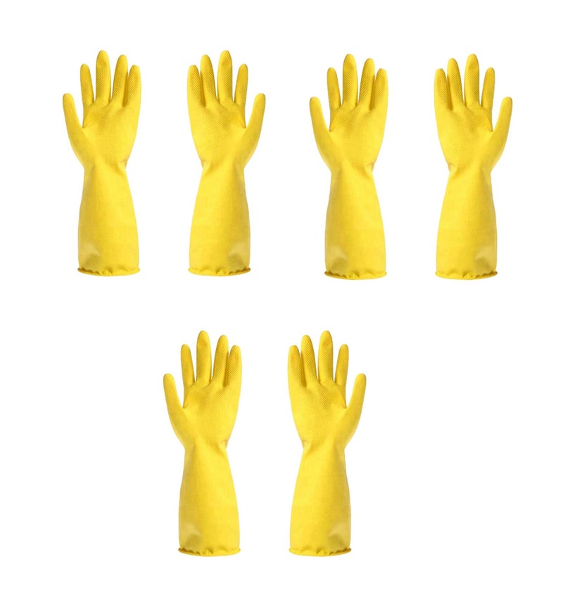 Mopslik - Reusable Rubber Latex Stretchable Hand Gloves, for Washing Cleaning Kitchen Garden (L Size) (3 Pairs) - Image 5